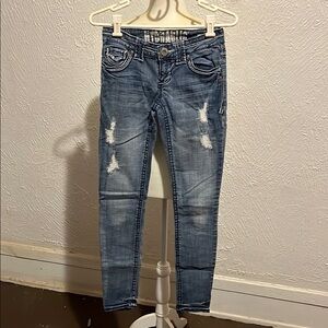 Hydraulic Blue Distressed Skinny Jeans